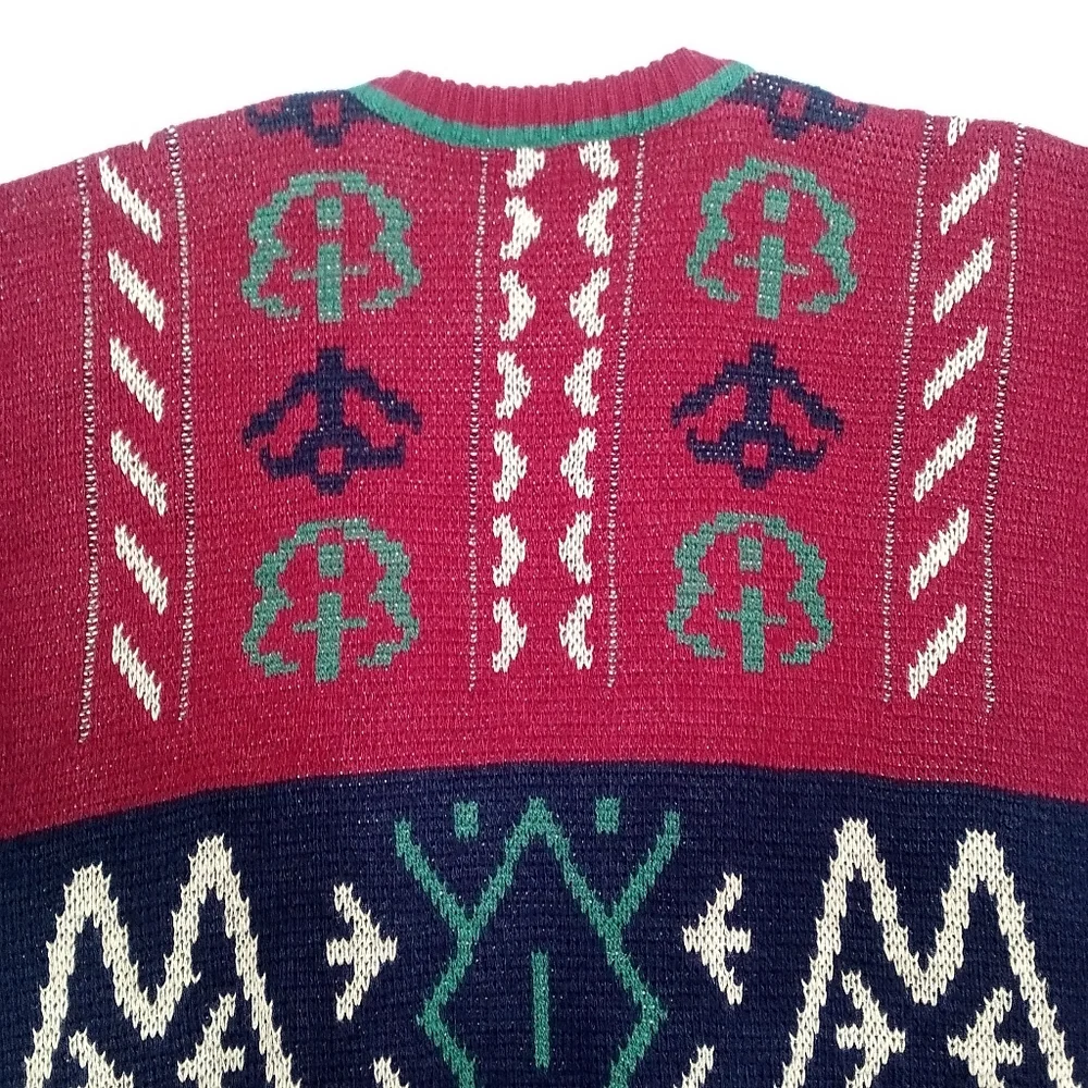 Vintage 90s OshKosh B'Gosh Wool Blend Knit Grandpa Sweater Italy Mens Large Tall - Picture 9 of 10